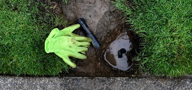 Franklin Lakes, NJ homeowner with damaged sprinkler heads.